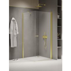 New Trendy New Soleo Light Gold cabine de douche 110x80 cm rectangulaire doré brillant/verre transparent K-1837