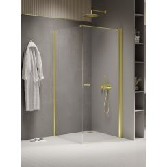 New Trendy New Soleo Light Gold cabine de douche 120x90 cm rectangulaire doré brillant/verre transparent K-1844-WP