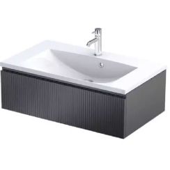 Oristo Brylant armoire 79.6x45.5x25 cm sous-lavabo suspendu noir OR36-SD1S-80-8R