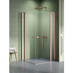 New Trendy New Soleo Copper Brushed cabine de douche 90x90 cm carrée cuivre brossé/verre transparent K-2017