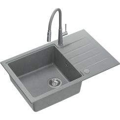 Quadron Peter évier avec mitigeur gris/acier HCQP7850SZK_3922505BSGR