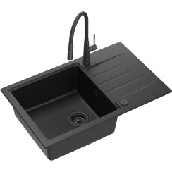Quadron Peter évier avec mitigeur noir/noire HCQP7850BLMPC_3922505BLM