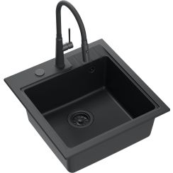 Quadron Peter évier avec mitigeur noir/noire HCQP5052BLMPC3922505BLM