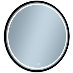 Venti Baltic miroir 80x80 cm circulaire avec éclairage oui noir 5907722357083