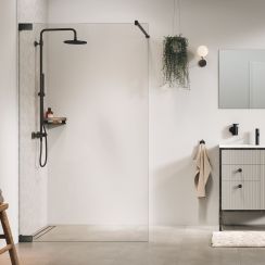 Sealskin Pure paroi de douche walk-in 120 cm graphite brossé/verre transparent PU011206145100
