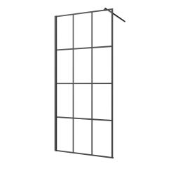 Invena paroi de douche walk-in 120 cm noir semi-mat/verre transparent AK-32-127