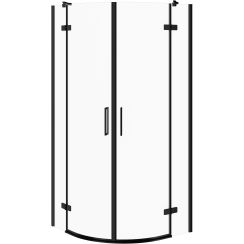 Cersanit City kabina prysznicowa 80x80 cm półokrągła czarny mat/szkło przezroczyste S584-072