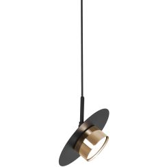 Kaja Burgas lampe suspendue 1x10 W noir-doré K-5455