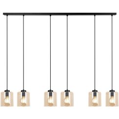 Kaja Soro lampe suspendue 6x15 W noir-ambre K-5572