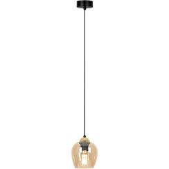 Kaja Tula lampe suspendue 1x15 W noir-doré-ambre K-5605