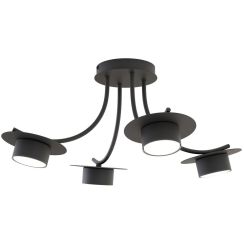 Emibig Enso plafonnier 4x12 W noir 1445/4