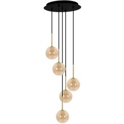 Kaja Galaxy lampe suspendue 5x10 W noir-doré-ambre K-5561