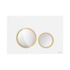 Cersanit Luna bouton de chasse d'eau pour WC blanc-doré K97-0629