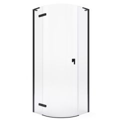 Roca Metropolis-N cabine de douche 80x80 cm semi-circulaire noir mat/verre transparent AMP1008016M