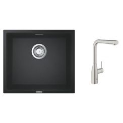 Set mitigeur de cuisine Grohe Essence 30270DC0, évier en granit Grohe K700 31653AP0