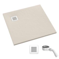 Schedpol Kalait Cashmere Stone receveur de douche carré 80x80 cm beige 33100PKSTM2