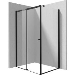 Deante Kerria Plus cabine de douche 120x80 cm rectangulaire noir mat/verre transparent KKNNP12S08