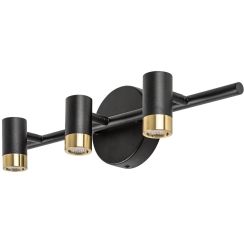 Rabalux Kadir applique murale 3x9 W noir-transparent-doré 75042