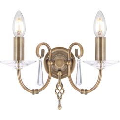 Elstead Lighting Aegean applique murale 2x60 W laiton AG2-AGED-BRASS