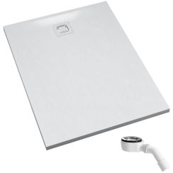 Schedpol Majestic White Stone receveur de douche rectangulaire avec siphon 120x80 cm blanc 3.3508/B/ST-M6/B