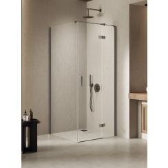 New Trendy Nesta Gunmetal Brushed cabine de douche 90x70 cm rectangulaire gris canon brossé/verre transparent K-4702