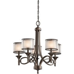 Elstead Lighting Lacey lampe suspendue 5x40 W marron-crème KL-LACEY5-MB