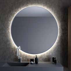 Baltica Design Tiny Border Bright miroir 90x90 cm circulaire avec éclairage oui argenté 5904107912356