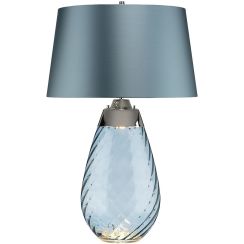 Elstead Lighting Lena lampe de table 2x60 W bleu LENA-TL-L-BLUE