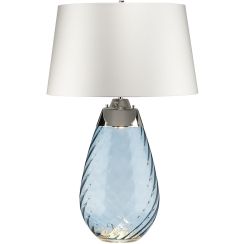 Elstead Lighting Lena lampe de table 2x60 W bleu-satin LENA-TL-L-BLUE-OWSS