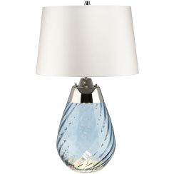 Elstead Lighting Lena lampe de table 1x60 W bleu-satin LENA-TL-S-BLUE-OWSS