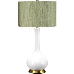 Elstead Lighting Milo lampe de table 1x60 W blanc-laiton-vert MILO-AB-TL-RTH