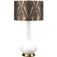 Elstead Lighting Milo lampe de table 1x60 W blanc-laiton-gris-marron-jaune MILO-AB-TL-VOGPB