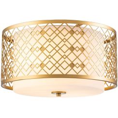 Elstead Lighting Ziggy plafonnier 2x60 W doré ZIGGY-F-M-LG