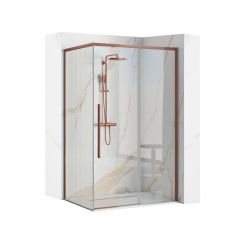 Rea Solar kabina prysznicowa 120x90 cm prostokątna miedź szczotkowana/szkło przezroczyste REA-K9514