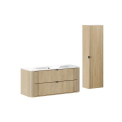 Set armoire Comad Ovalia Cremona OVALIA CREMONA 82-120-46-2S, lavabo Comad Pure PURE WHITE GLOSS UM 120-46, OVALIA CREMONA 80-40-1D