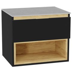 Set corps de meuble Excellent Tuto 2.0 MLEX.2171.600.BKBL, plan de travail suspendu Excellent Tuto 2.0 MLEX.2116.600.SJ, MLEX.2151.600.01.BK