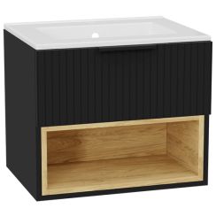 Set corps de meuble Excellent Tuto 2.0 MLEX.2171.600.BKBL, lavabo Excellent As CEEX.3617.600.WH, MLEX.2151.600.03.BK