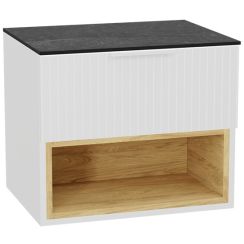 Set corps de meuble Excellent Tuto 2.0 MLEX.2171.600.WHBL, plan de travail suspendu Excellent Tuto 2.0 MLEX.2116.600.MA, MLEX.2151.600.03.WH