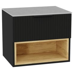 Set corps de meuble Excellent Tuto 2.0 MLEX.2171.600.BKBL, plan de travail suspendu Excellent Tuto 2.0 MLEX.2116.600.SJ, MLEX.2151.600.03.BK