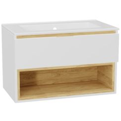 Set corps de meuble Excellent Tuto 2.0 MLEX.2171.800.WHBL, lavabo Excellent As CEEX.3617.800.WH, MLEX.2151.800.01.WH