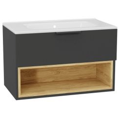 Set corps de meuble Excellent Tuto 2.0 MLEX.2171.800.GRBL, lavabo Excellent Pik CEEX.6517.800.WH, MLEX.2151.800.02.GR