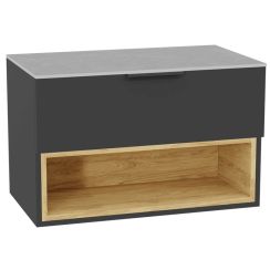 Set corps de meuble Excellent Tuto 2.0 MLEX.2171.800.GRBL, plan de travail suspendu Excellent Tuto 2.0 MLEX.2116.800.SJ, MLEX.2151.800.02.GR