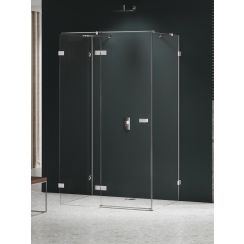 New Trendy Avexa Nickel Brushed cabine de douche 100x90 cm rectangulaire nickel brossé/verre transparent EXK-8578