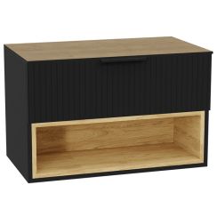 Set corps de meuble Excellent Tuto 2.0 MLEX.2171.800.BKBL, plan de travail suspendu Excellent Tuto 2.0 MLEX.2116.800.BL, MLEX.2151.800.03.BK