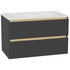 Set corps de meuble Excellent Tuto 2.0 MLEX.2172.800.GRBL, lavabo Excellent As CEEX.3617.800.WH, MLEX.2151.800.01.GR