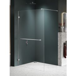 New Trendy Avexa Nickel Brushed paroi de douche walk-in 150 cm brossé/verre transparent EXK-8736