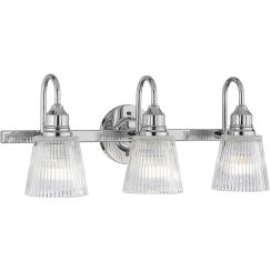 Quintiesse Addison applique murale 3x3 W chrome-transparent QN-ADDISON3-BATH