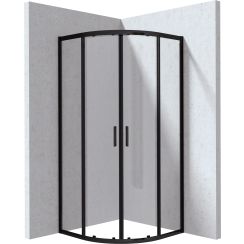 Deante Funkia Evo cabine de douche 80x80 cm semi-circulaire noir mat/verre transparent KYP_N088P