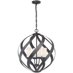 Quintiesse Blacksmith lampe suspendue 4x40 W noir-opale QN-BLACKSMITH-4P-OBK