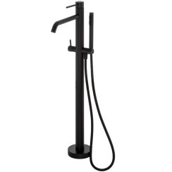 Set mitigeur bain-douche Kronenbach Lima 2.0 Black 100.1162SMKB, élément de montage au sol Kronenbach Aqa 2.0 23491004KB